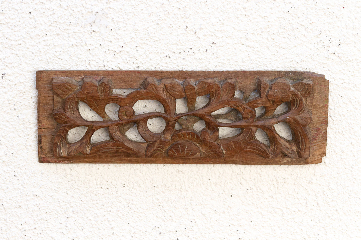 Small Antique Openwork Floral carving