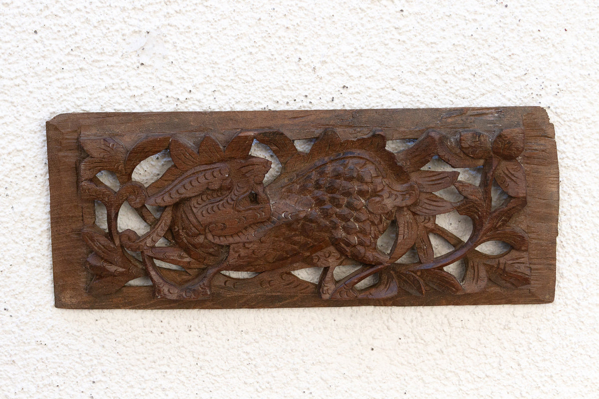 Genuine Antique Wood Naga Carving