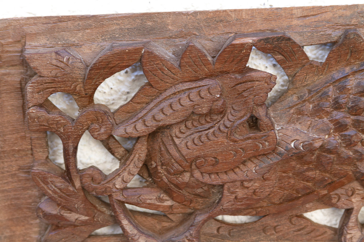 Genuine Antique Wood Naga Carving