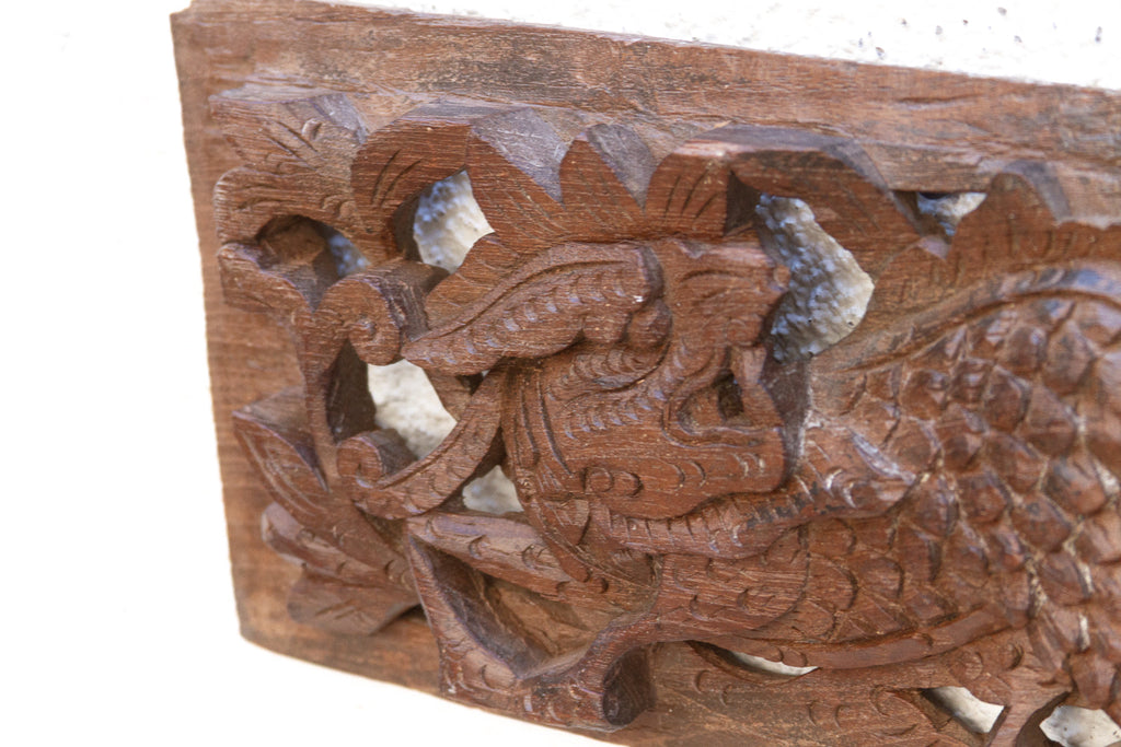 Genuine Antique Wood Naga Carving