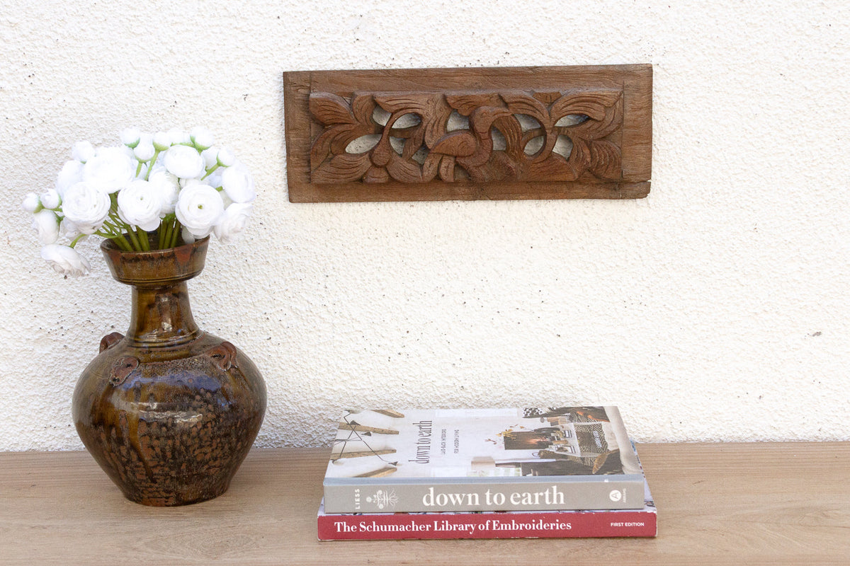 Antique Wax Patinated Wall Carving