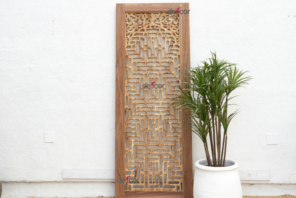 84" Organic Modern Lattice Carved Door