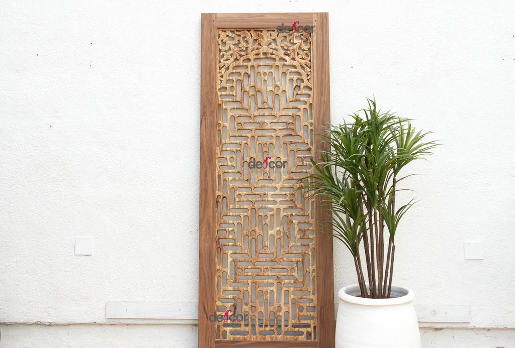 84" Organic Modern Lattice Carved Door