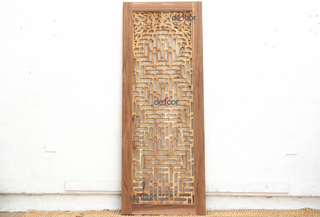 84" Organic Modern Lattice Carved Door