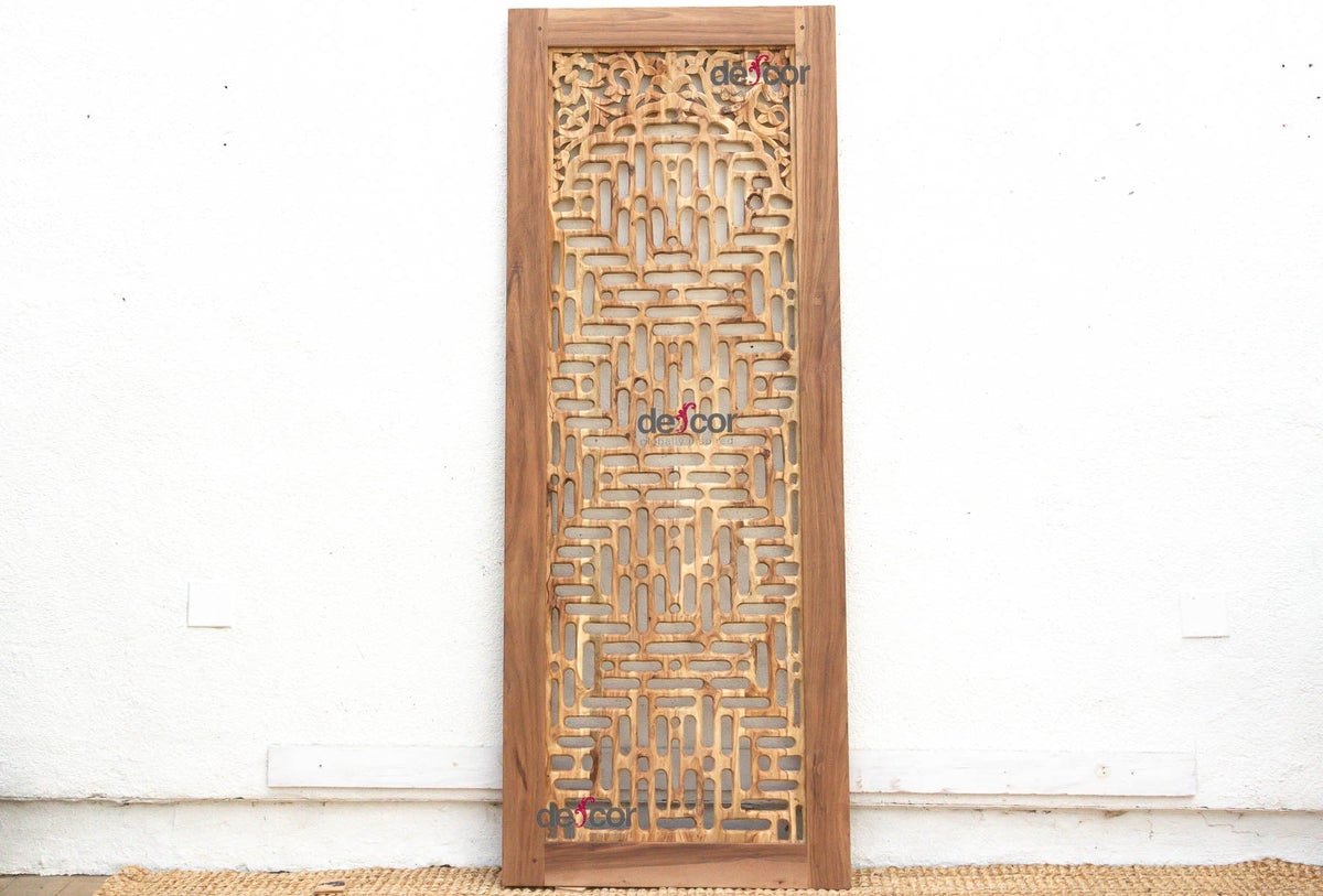 84" Organic Modern Lattice Carved Door
