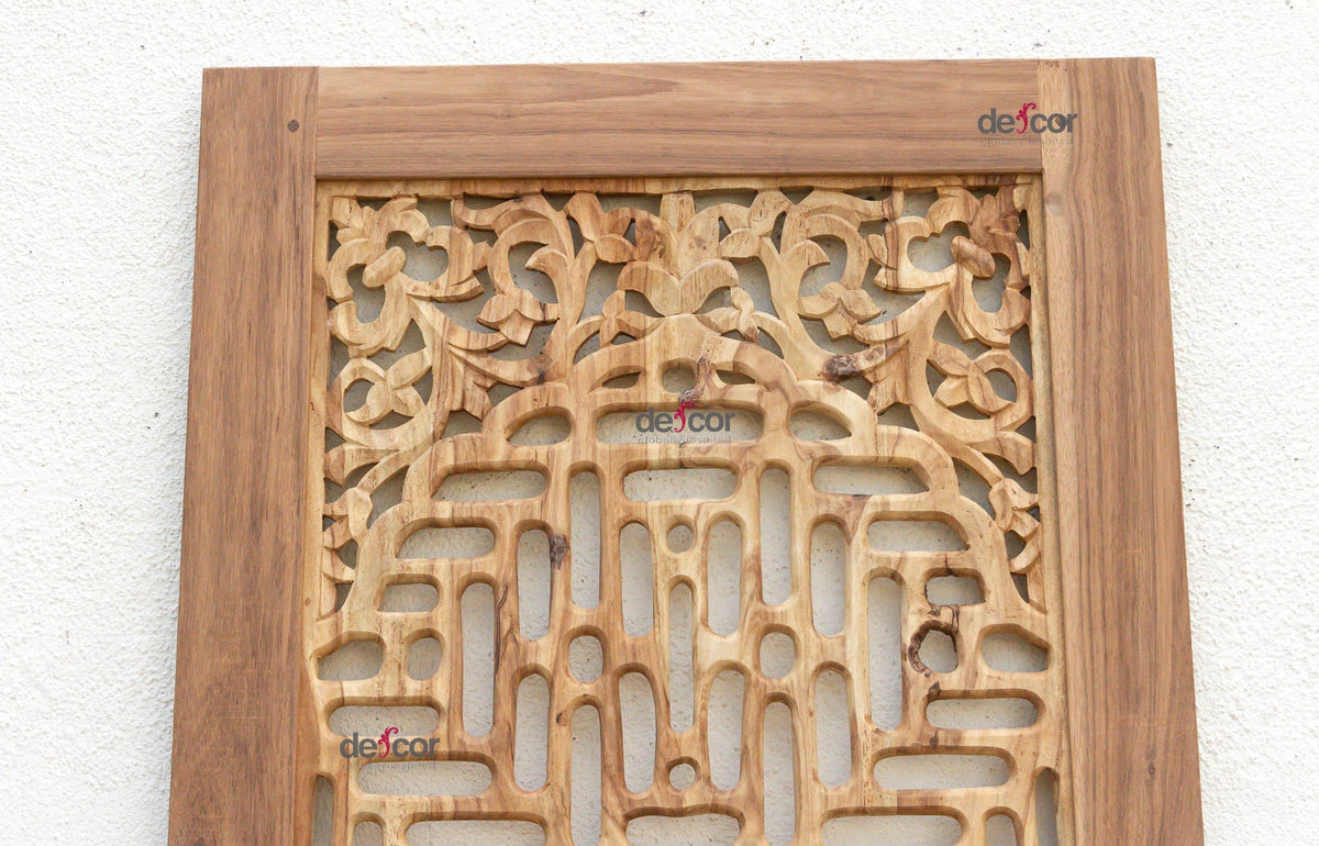 84" Organic Modern Lattice Carved Door
