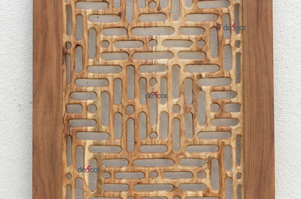 84" Organic Modern Lattice Carved Door