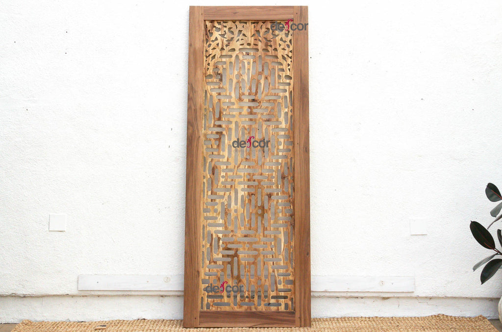 84" Organic Modern Lattice Carved Door