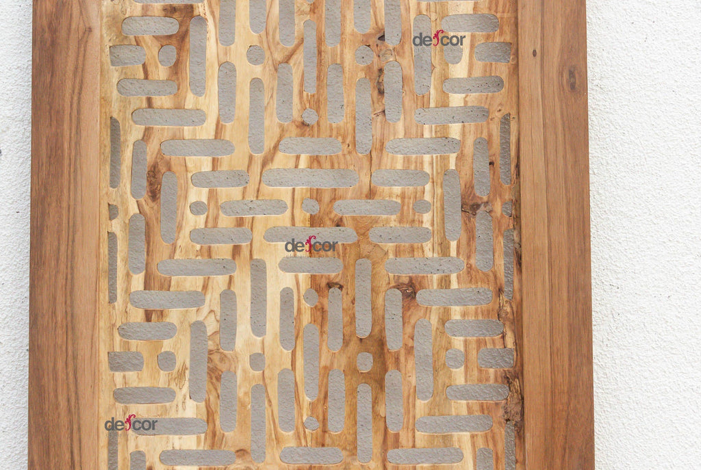 84" Organic Modern Lattice Carved Door
