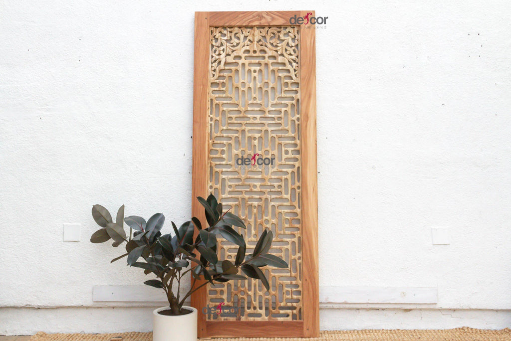 Bleached Reclaimed Wood Lattice Portal Door