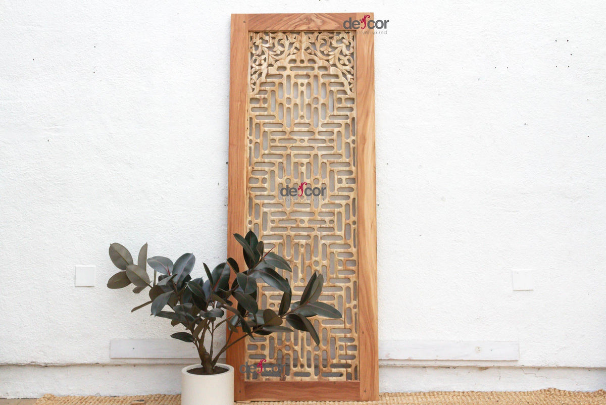 Bleached Reclaimed Wood Lattice Portal Door