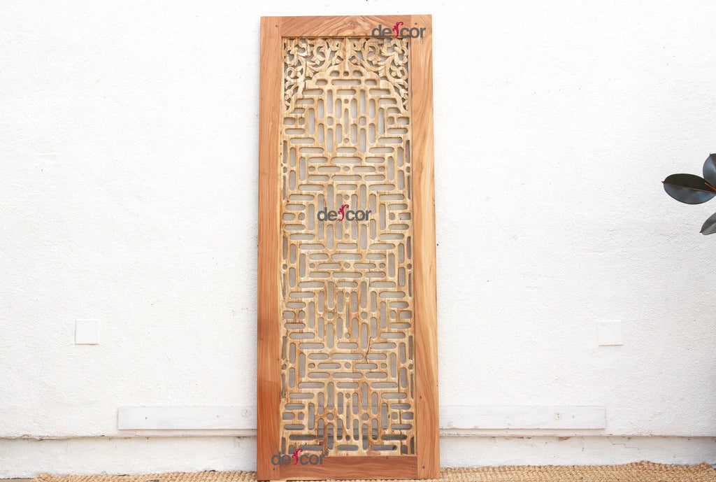 Bleached Reclaimed Wood Lattice Portal Door