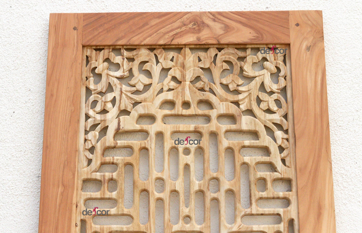 Bleached Reclaimed Wood Lattice Portal Door