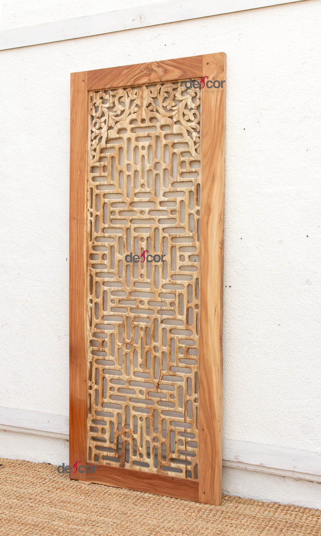 Bleached Reclaimed Wood Lattice Portal Door