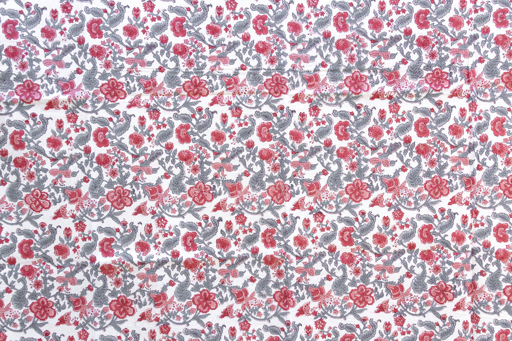 Maison des Fleurs, Hand Blockprint Cotton Coverlet