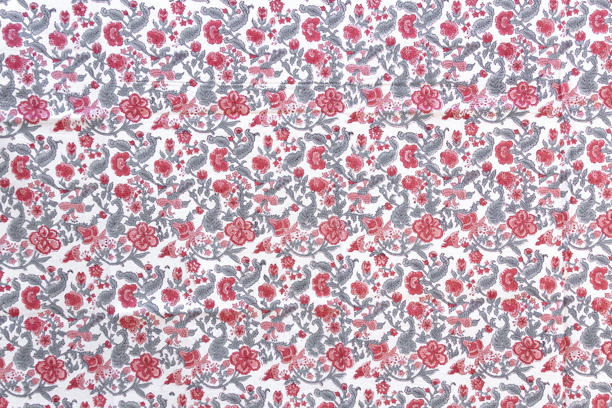 Maison des Fleurs, Hand Blockprint Cotton Coverlet