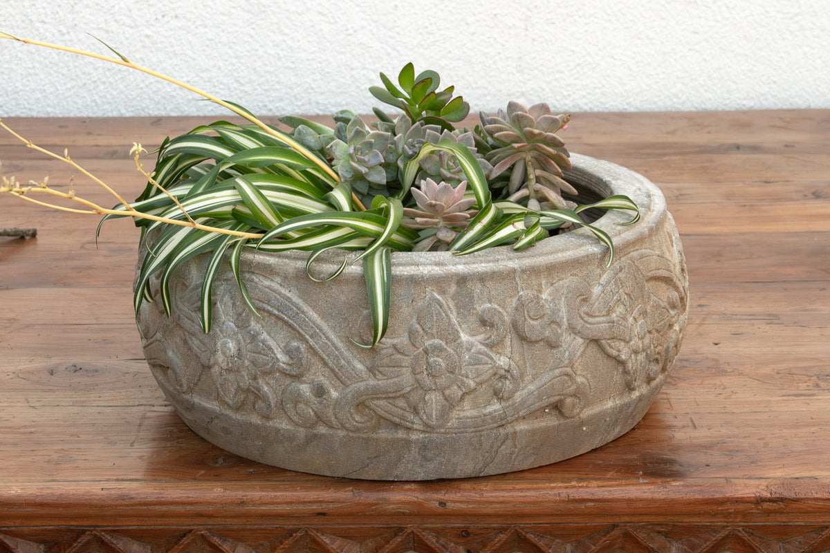Country Style Carved Stone Basin
