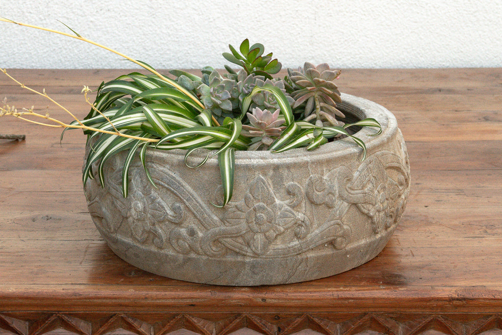 Country Style Carved Stone Basin