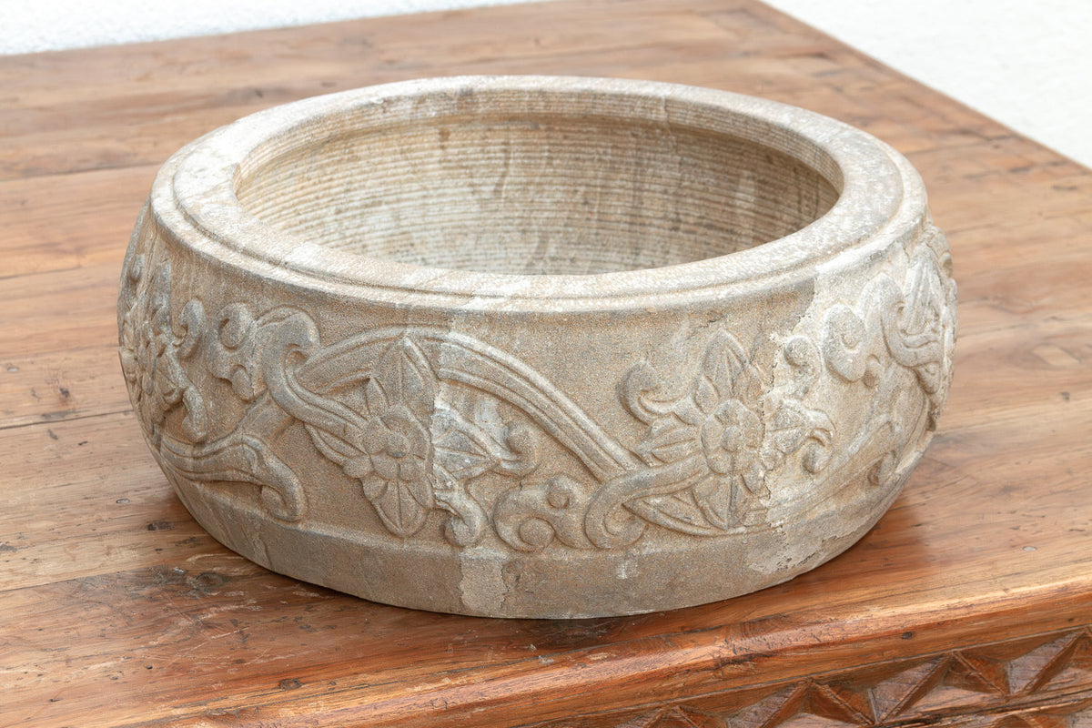 Country Style Carved Stone Basin