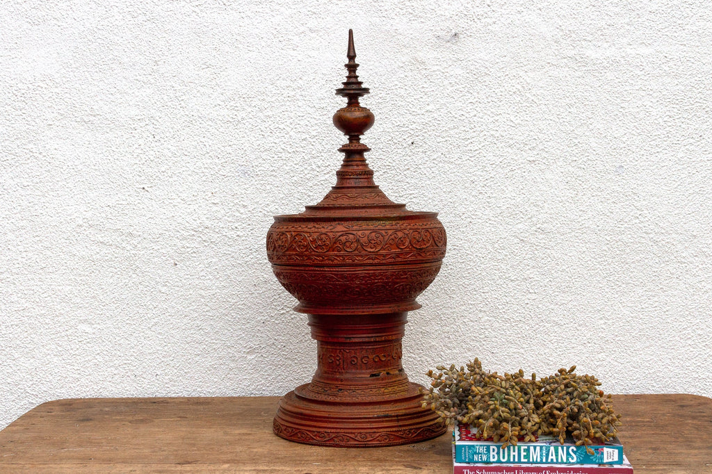 Vintage Sculptural Carved Burmese Vessel