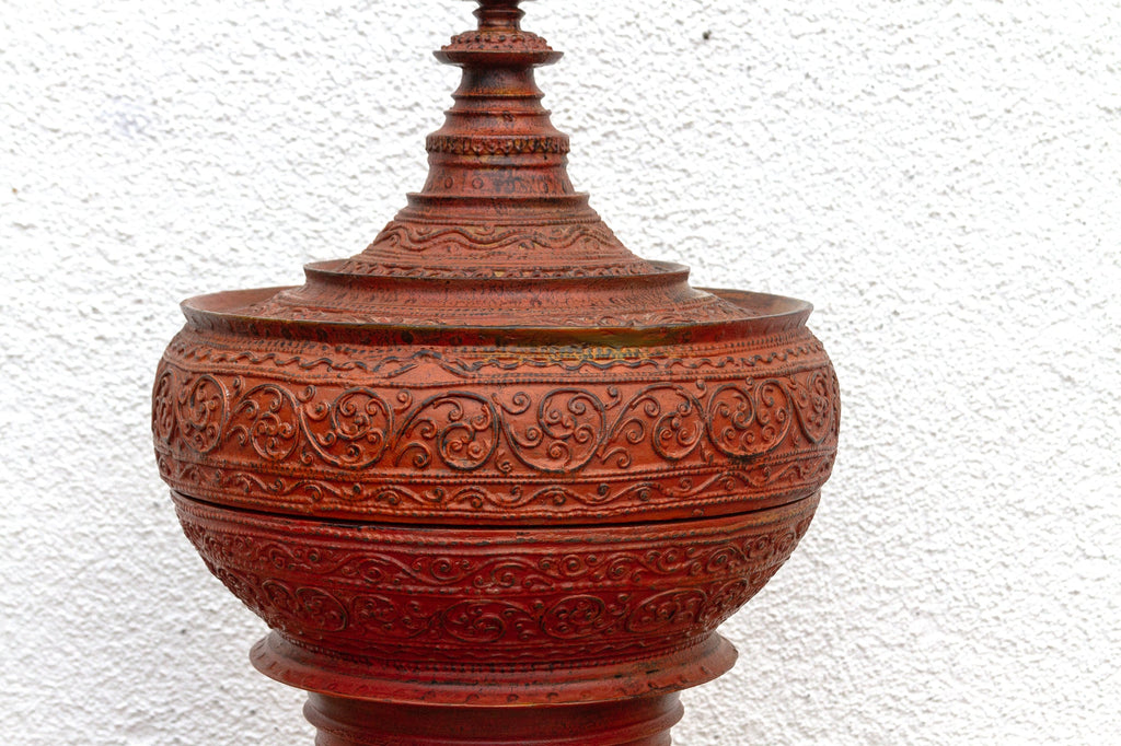 Vintage Sculptural Carved Burmese Vessel