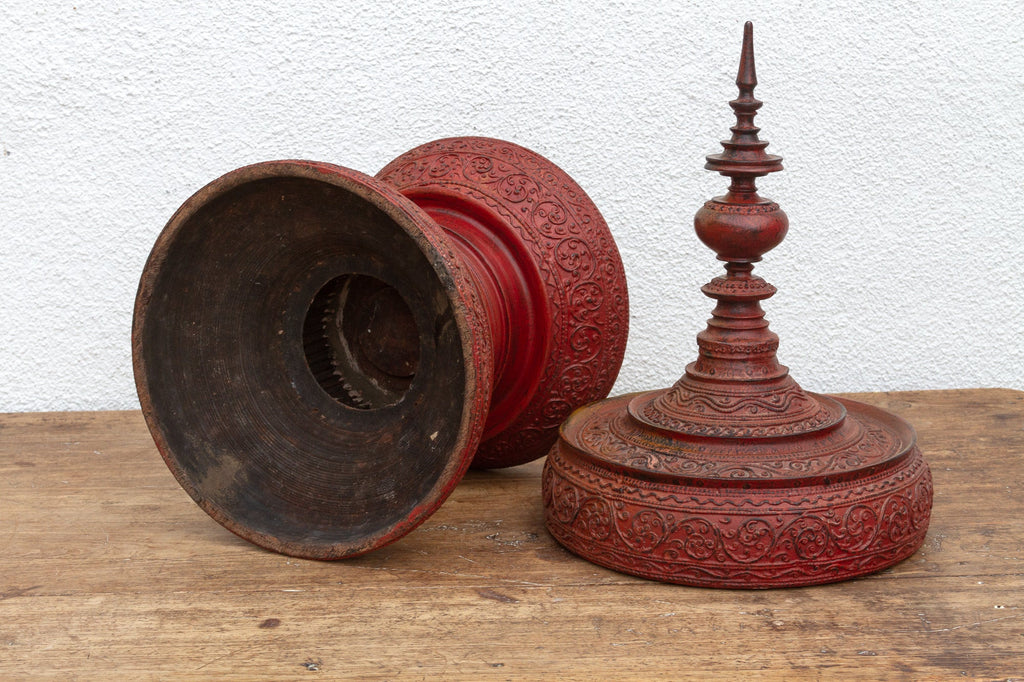 Vintage Sculptural Carved Burmese Vessel