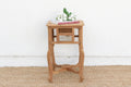 Small Antique Teak Colonial Mirror Side Table