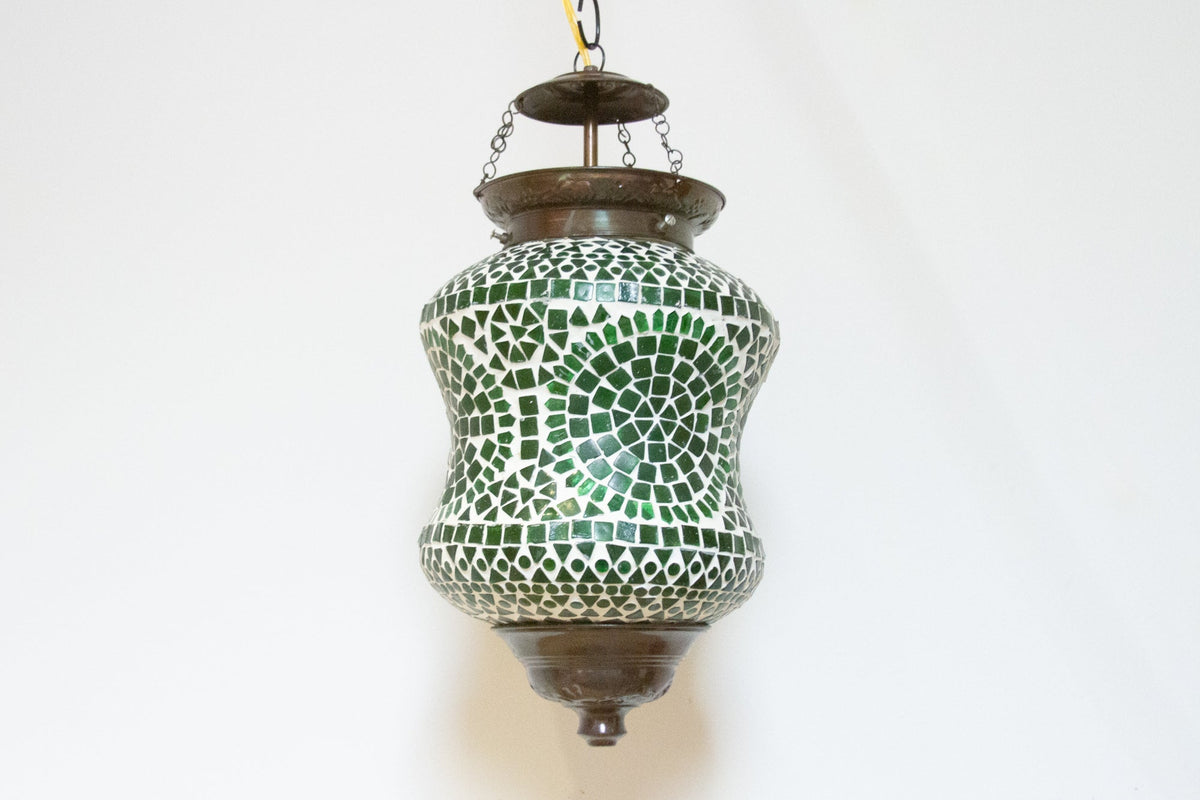 Asparagus Green Mosaic Hanging Lamp