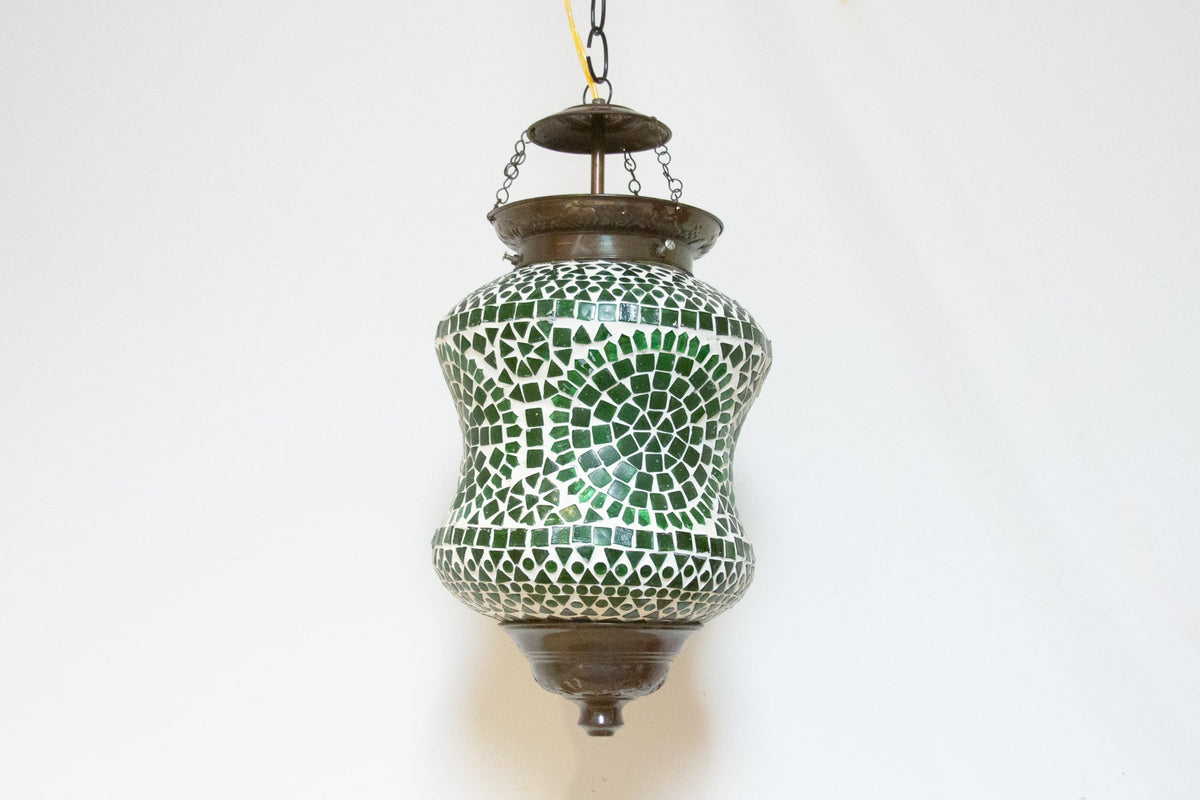 Asparagus Green Mosaic Hanging Lamp