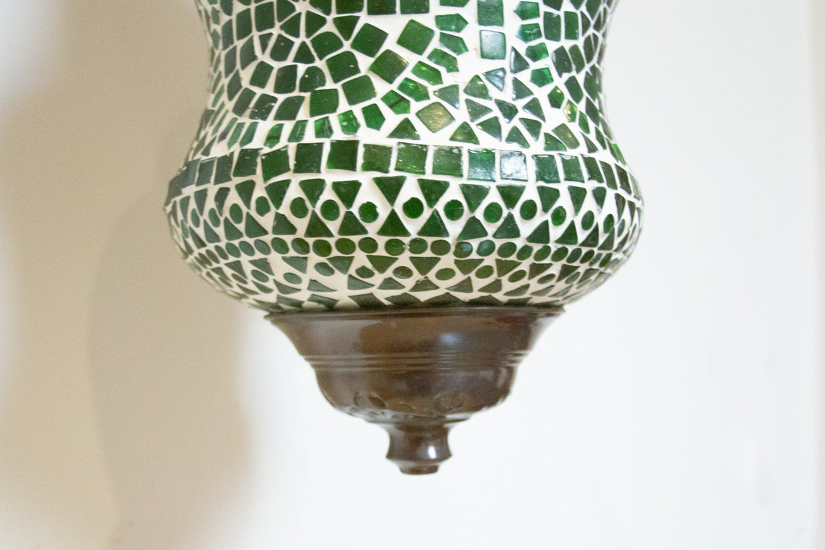 Asparagus Green Mosaic Hanging Lamp