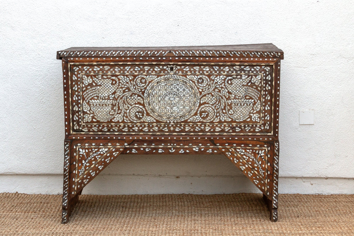 Magnificent Mother of Pearl Inlaid Dowry Chest
