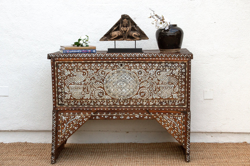 Magnificent Mother of Pearl Inlaid Dowry Chest