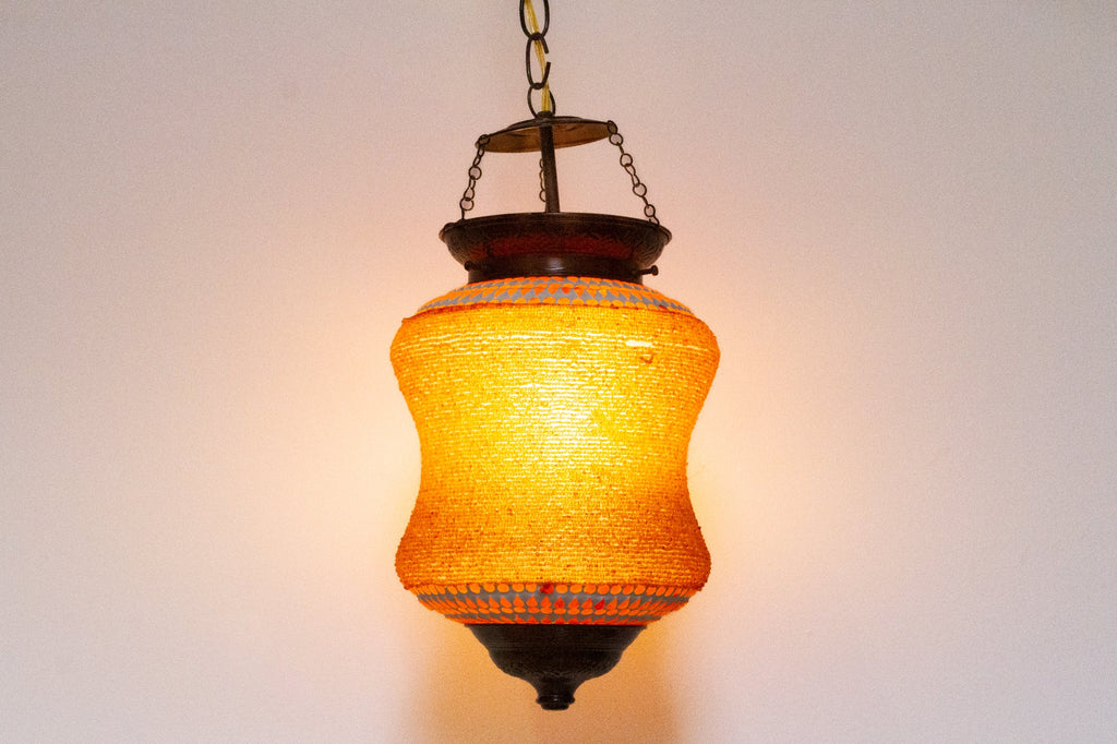 Coral Beaded Pendant Lamp