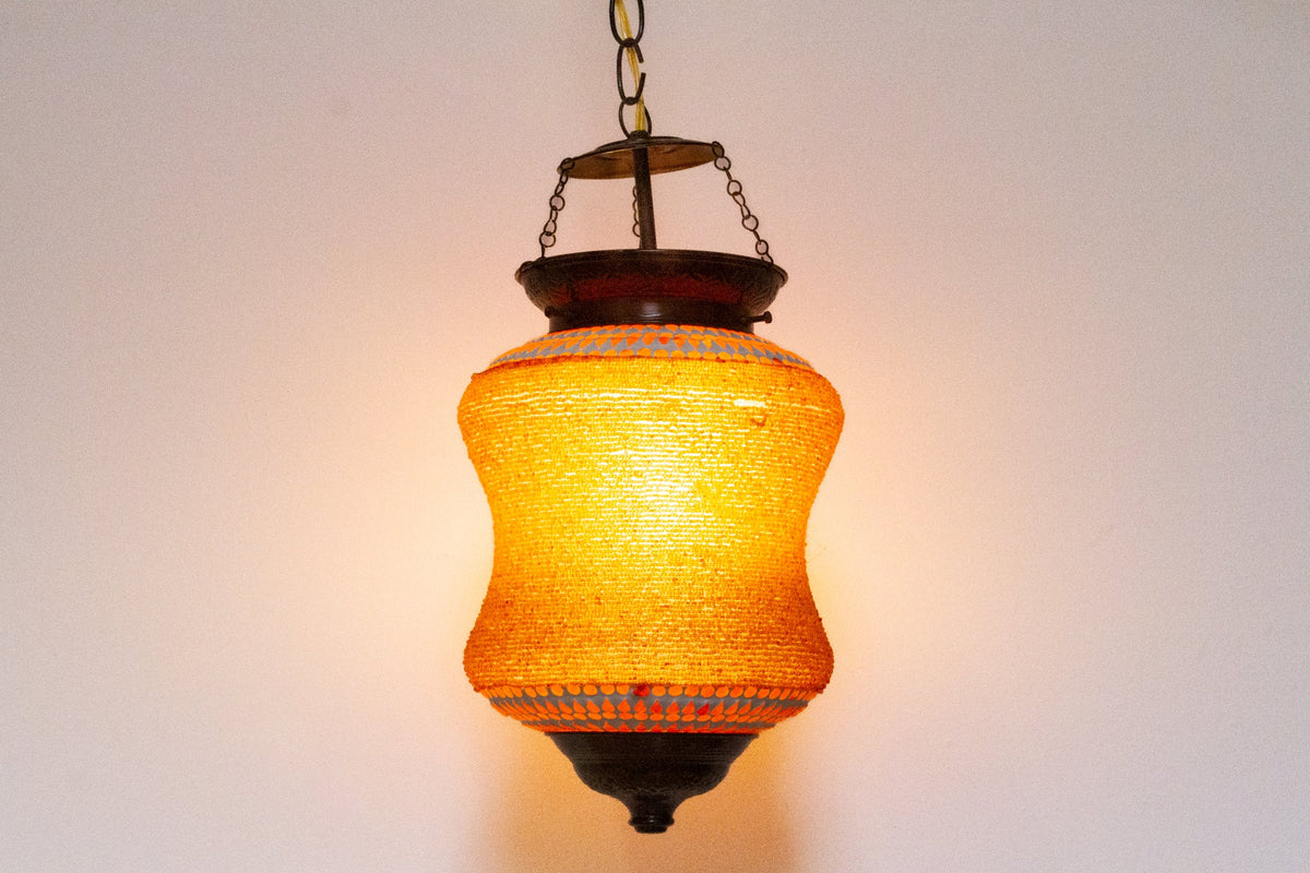 Coral Beaded Pendant Lamp