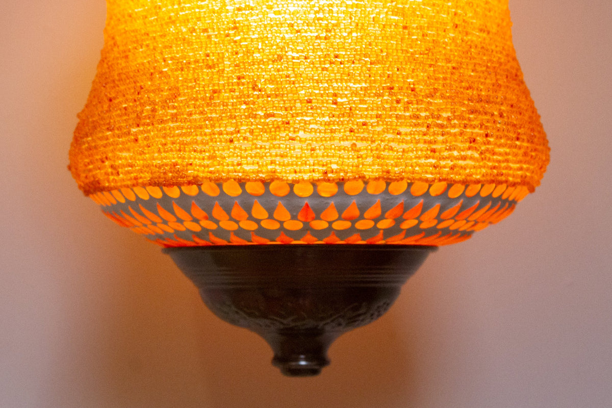 Coral Beaded Pendant Lamp