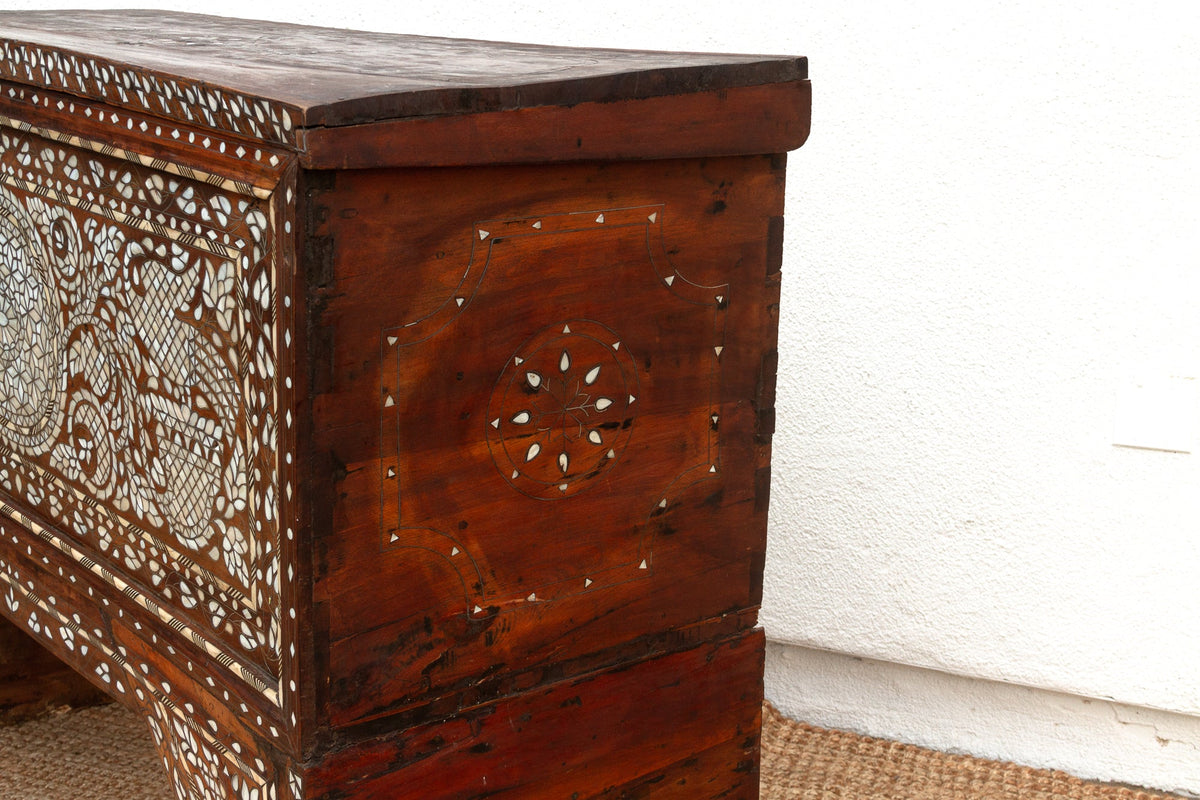 Magnificent Mother of Pearl Inlaid Dowry Chest