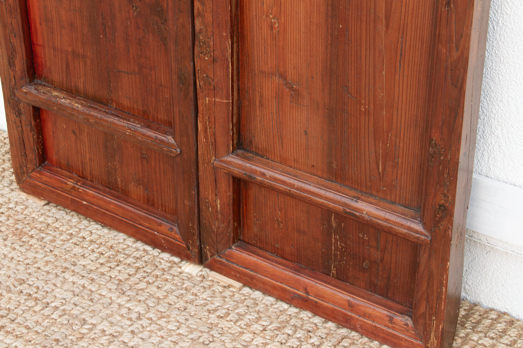 Monumental 103" Tall Chinese Lattice Door Screens, A Pair