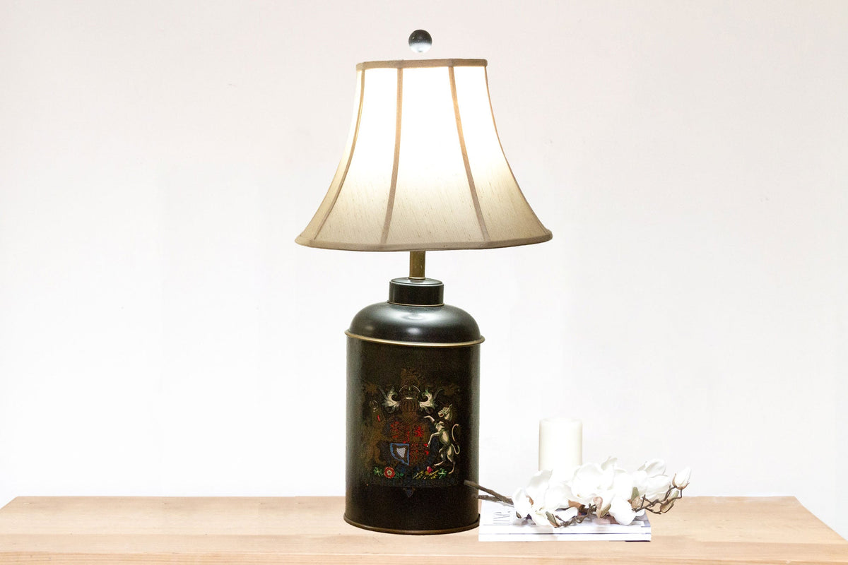 Royal Painted English Tin Lamp