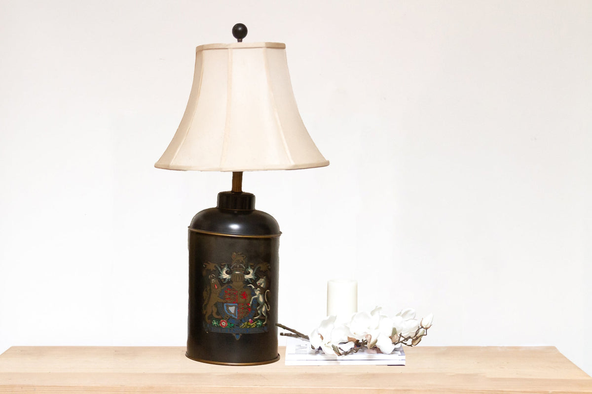 Royal Painted English Tin Lamp
