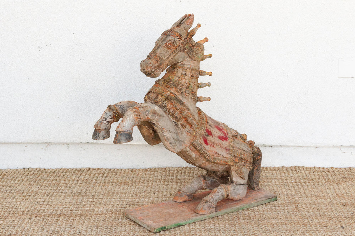 Large Antique Indian Ceremonial Carved Horse