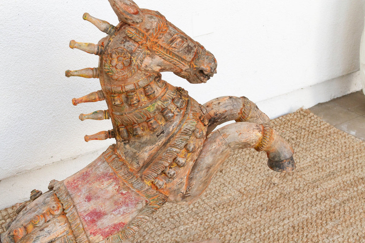 Large Antique Indian Ceremonial Carved Horse