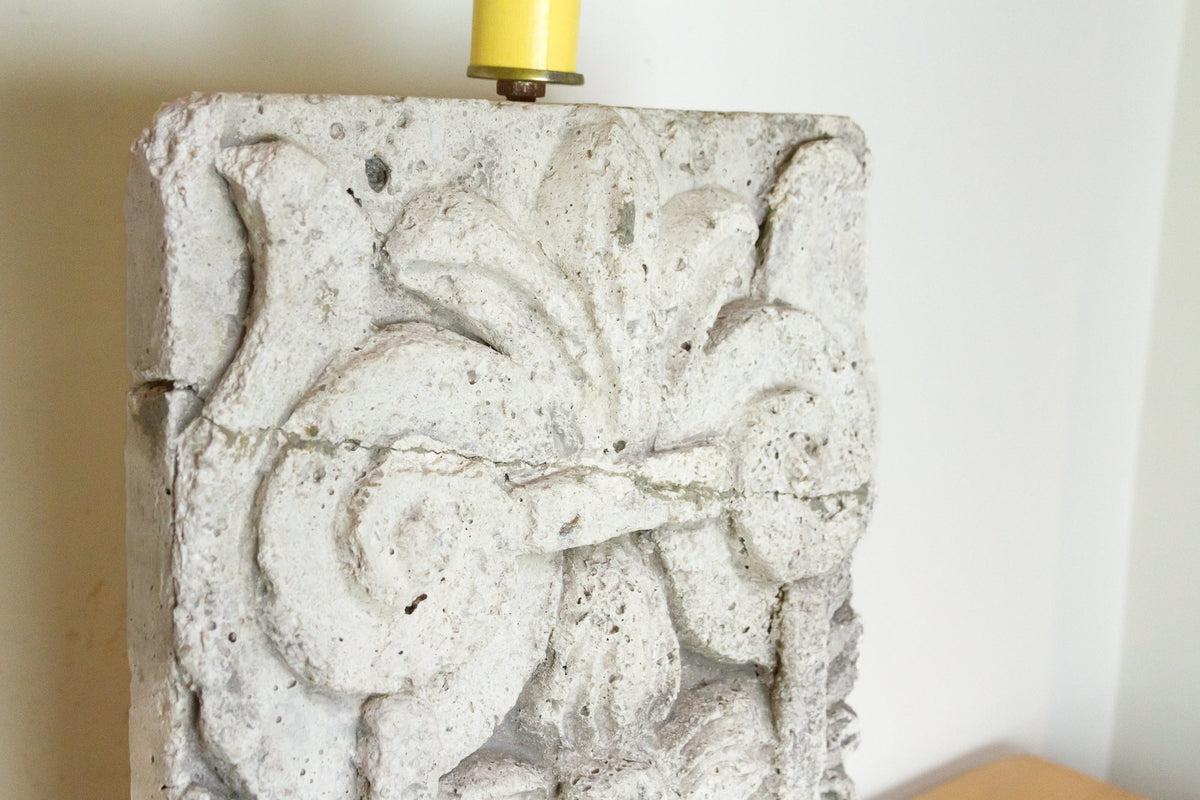 Charming French Cast Stone Architectural Lamp