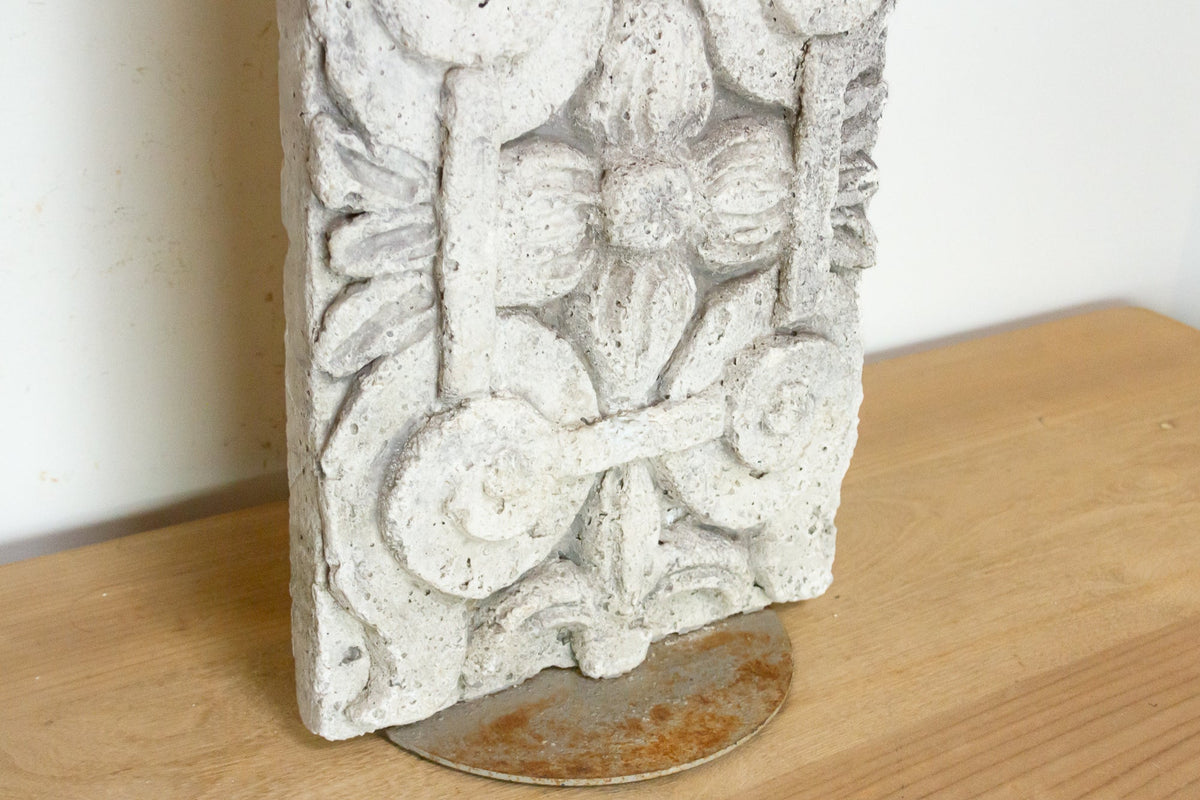 Charming French Cast Stone Architectural Lamp