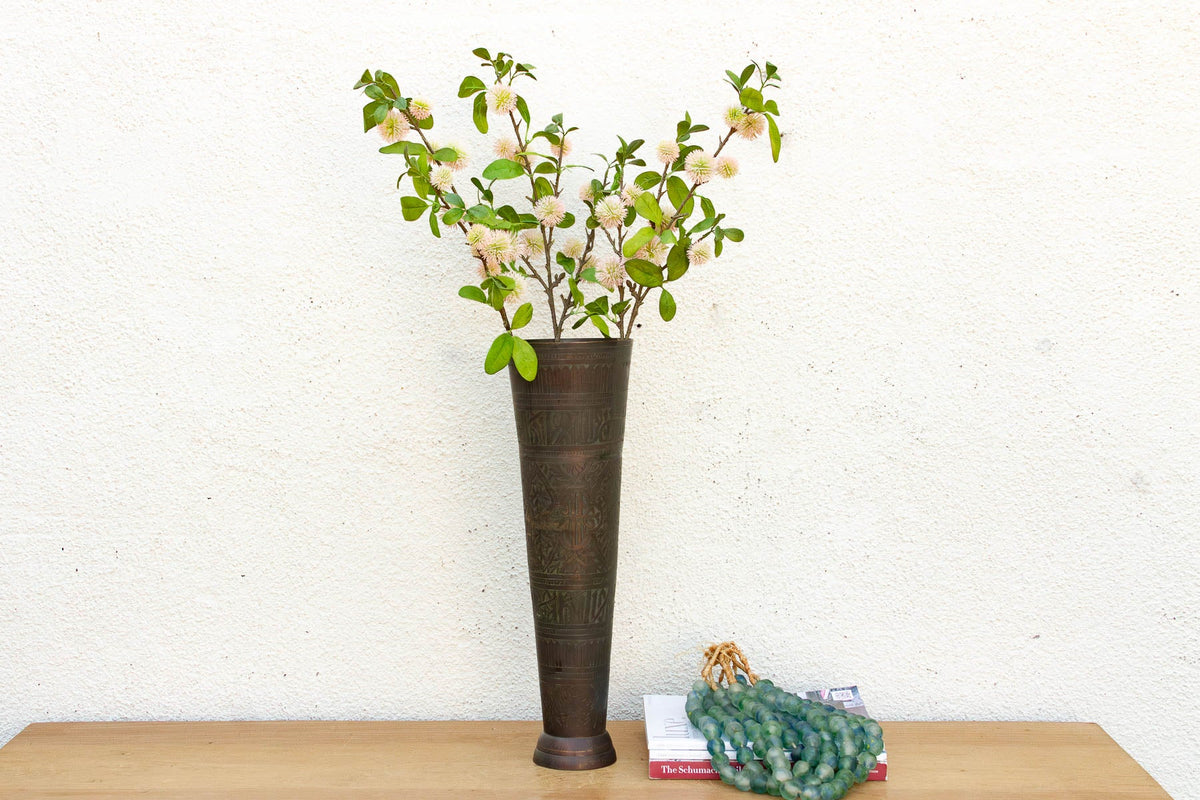 20" Tall Antique Calligraphic Bronze Vessel