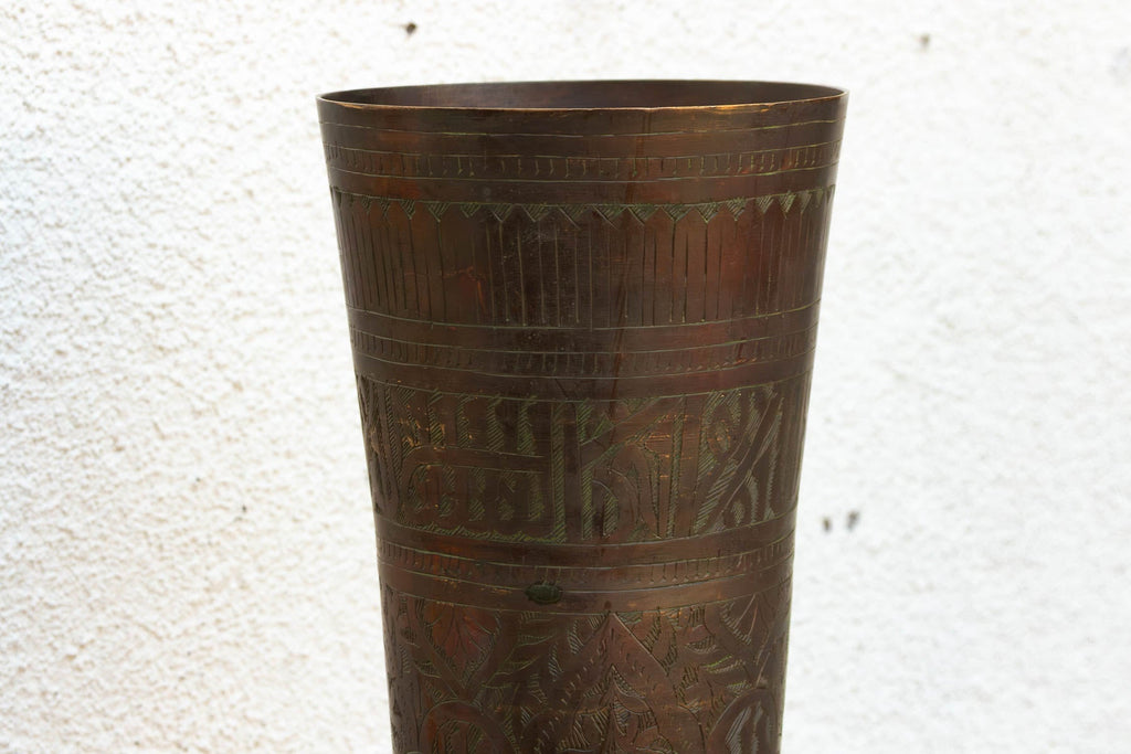 20" Tall Antique Calligraphic Bronze Vessel
