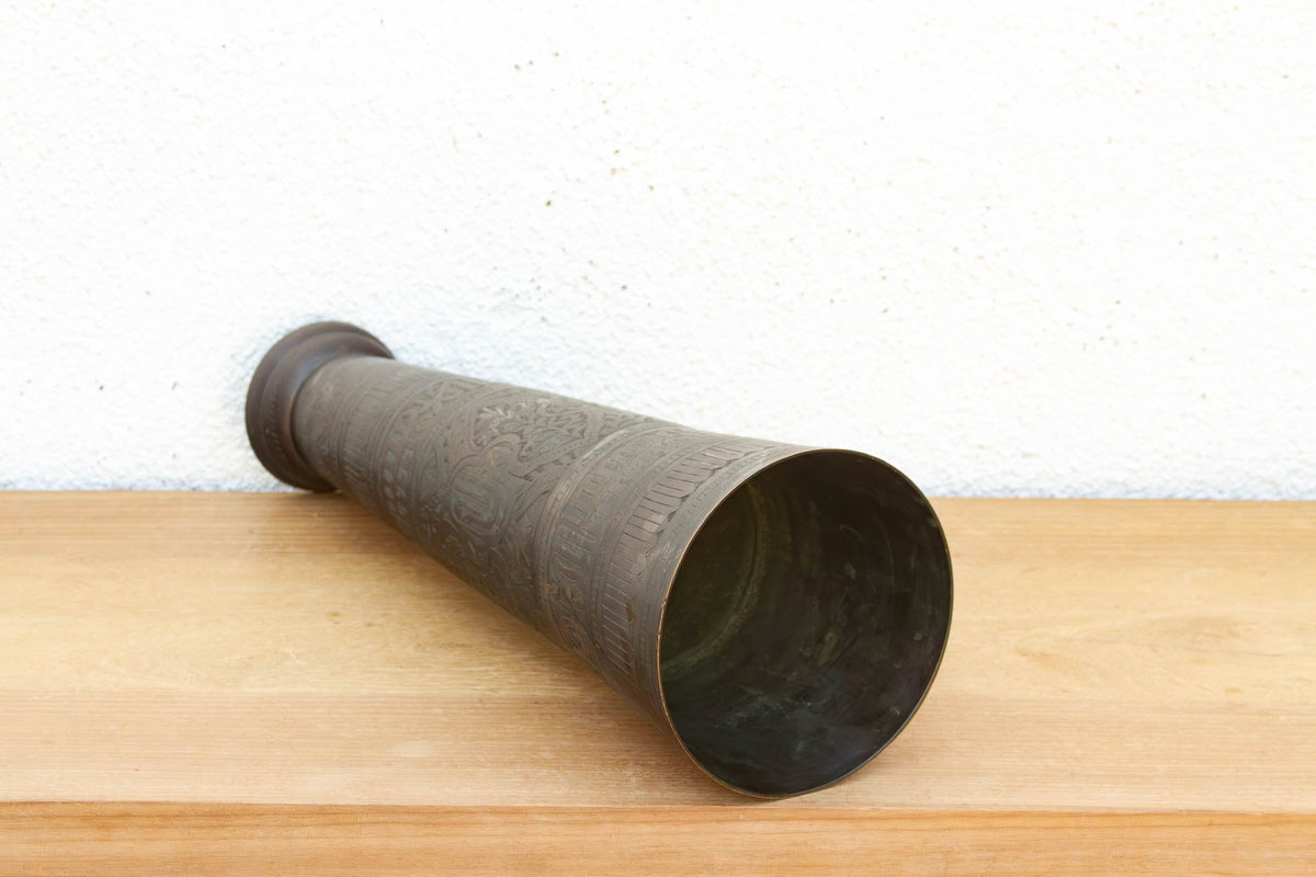 20" Tall Antique Calligraphic Bronze Vessel