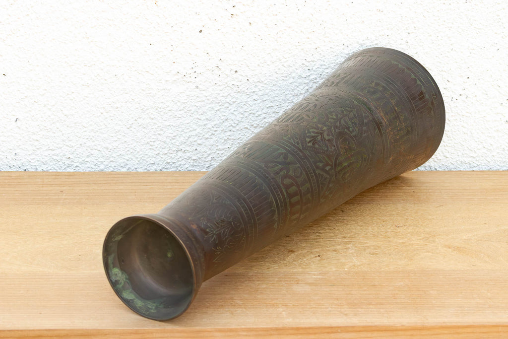 20" Tall Antique Calligraphic Bronze Vessel