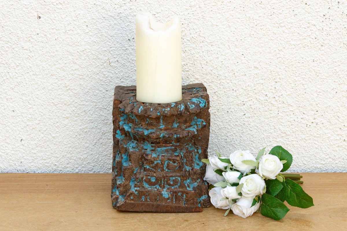 Antique Jodhpur Blue Corbel Candle Holder
