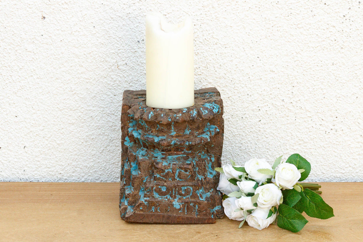 Antique Jodhpur Blue Corbel Candle Holder
