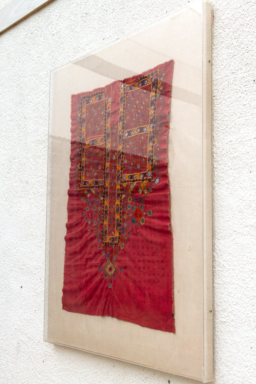 Antique Rabari Tribal Embroidered Textile on Modern Frame